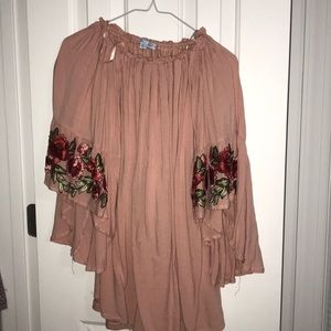 Boutique off the shoulder flower dress